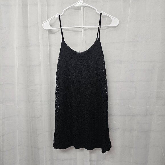 MmMmMm Black Crochet Lace Tunic Tank Boho Goth Fairy S - Picture 7 of 10
